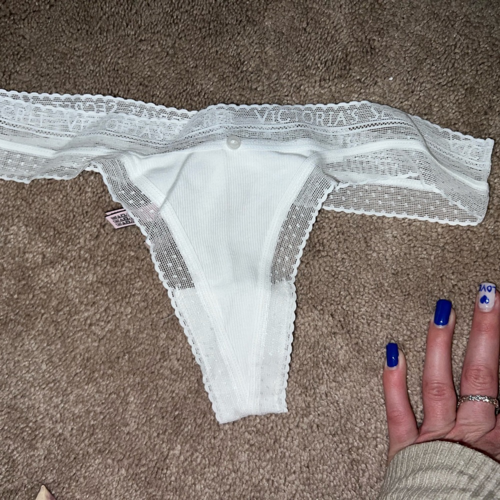 Victoria secret NTW white mesh thong underwear